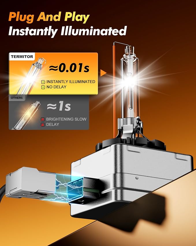 Termitor D3S Xenon HID Bulbs, 6000K Cool White, 35W 66340 42403 42302 (42403C1) Replace HID Xenon Bulbs, (Not fit Halogen Assembly), Pack of 2