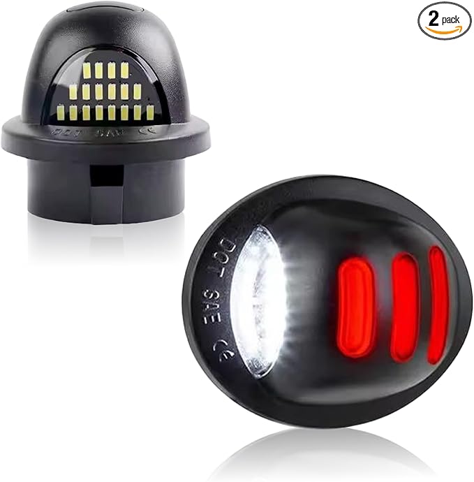 2 pcs Error Free LED License Plate Light For Ford F150 F-150 Raptor 2015-2018 Car Number Plate Lamp Clear Lens White 6000K (For f150 wihte+red)
