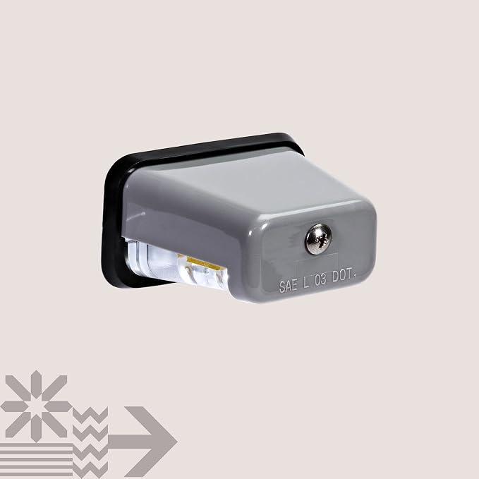 TRUE MODS Gray LED Boat Trailer License Plate Light [Stud Mount] [DOT FMVSS 108] [SAE L] [Waterproof] [12V DC] Universal Submersible Tag Lamp for Auto Work Utility Flat Bed Dump Box Semi Truck RV