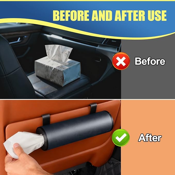 Car Tissue Holder, Cylinder Tissue Box, Refillable Travel Tissues Container, Portable Vehicle Tissue Case for Car Sun Visor, Backseat, Cup Holder, Universal for Cars Office Home (Gray)