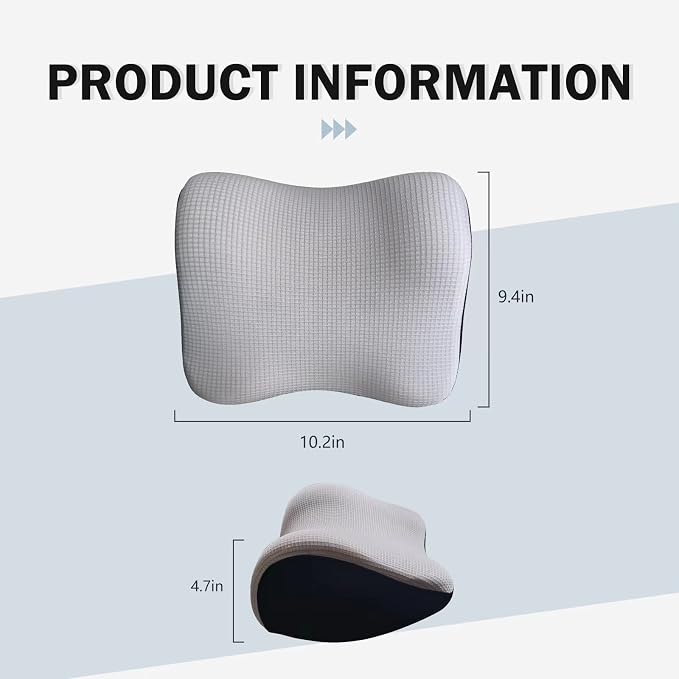 Car Headrest Pillow - Ultra Soft Neck Support for Driving, Adjustable Strap | 100% Memory Foam Car Pillow, Breathable Removable Cover & Ergonomic Design - Universal Car Neck Pillow(Moonlight-Silver, 1PC)