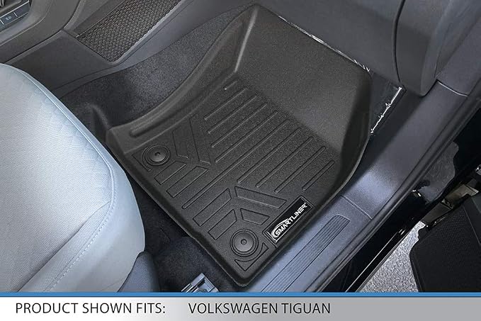 SMARTLINER Custom Fit Floor Mats 2 Row Liner Set Compatible with 2018-2024 Volkswagen Tiguan