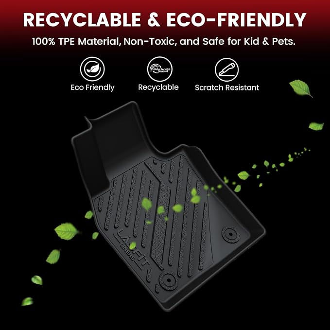 LASFIT Floor Mats for Mazda 3 2019-2026 All Weather TPE Custom Fit 2019 2020 2021 2022 2023 2024 2025 2026 Floor Liners Front & Rear Row Car Mats Accessories, Black