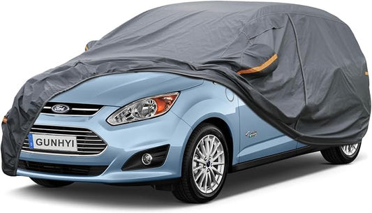 GUNHYI Premium Car Cover Custom Fit Ford C-Max, 16 Layers Heavy Duty Car Cover Waterproof All Weather with Zipper Door for Sun Rain Snow Dust Uv Protection