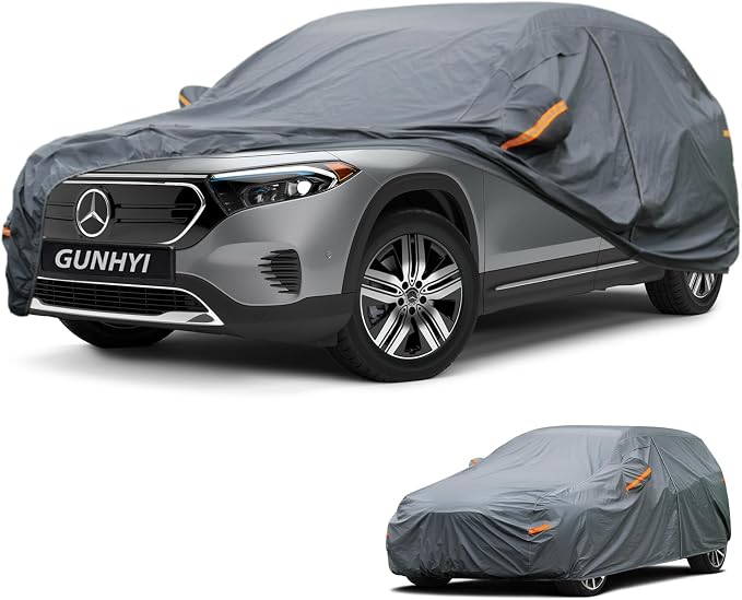GUNHYI Premium Car Cover Custom Fit Mercedes-Benz EQB, 16 Layers Heavy Duty Car Cover Waterproof All Weather with Zipper Door for Sun Rain Snow Dust Uv Protection