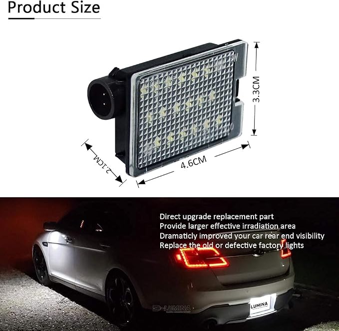 D-Lumina LED License Plate Lights Assembly Compatible with 2014-2024 Dodge Durango Pickup Truck, 6000K White 2-Pieces
