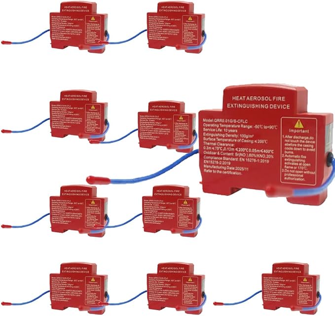 Automatic Fire Extinguishing Device Dual-Line Household Flame Retardant Tool Non-Pollution Snap-On Guide Rail Extinguishers For Distribution Box/Cabinet