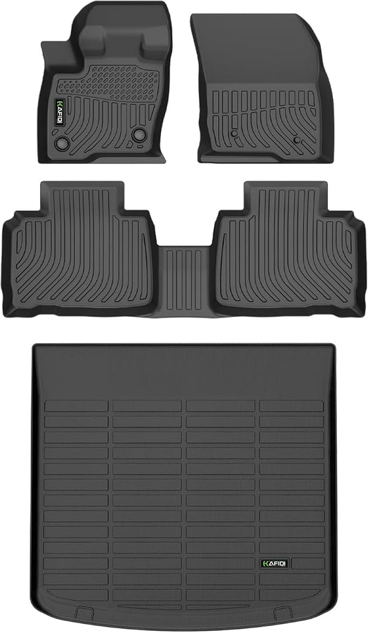 HAFIDI® Floor Mats & Cargo Liner Set Fit for 2019-2023 Lincoln Nautilus & 2016-2018 Lincoln MKX All Weather Protection TPE Anti-Slip Automotive Full Set Floor Liners Custom Accessories - Black