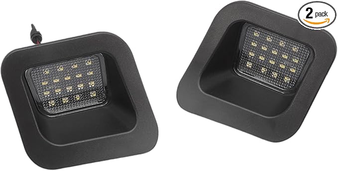 License Plate Lights Fits for 2003-2018 RAM 1500 2500 3500 Pickup, Set of 2 Truck Number Lamps Assembly Led Tag Light Kit, 6000K White
