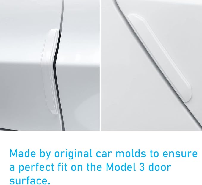 Compatible with Tesla Model 3 Door Edge Guards Protector,4 Pcs,White | Car Door Anti-Collision Strips for Model 3 2017 2018 2019 2020 2021 2022 2023 Scratch Guard Model 3 Door Protector Strip