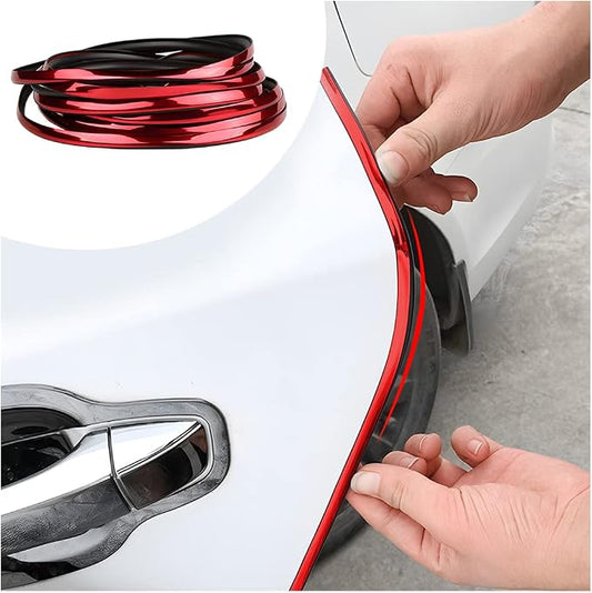 Blilo Car Door Edge Guards, 16Ft U Shape Door Edge Trim, Rubber Molding Auto Door Edge Seal Protector, Anti-Collision Vehicle Protection Accessories Universal for SUV, Truck, Van (Red)