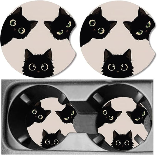 Car Cup Holder Coaster, Neoprene Universal Non-Slip Cup Holders, Car Accessories Interior for Women and Man Interior Sets 2 Pack (RYD-BD03)