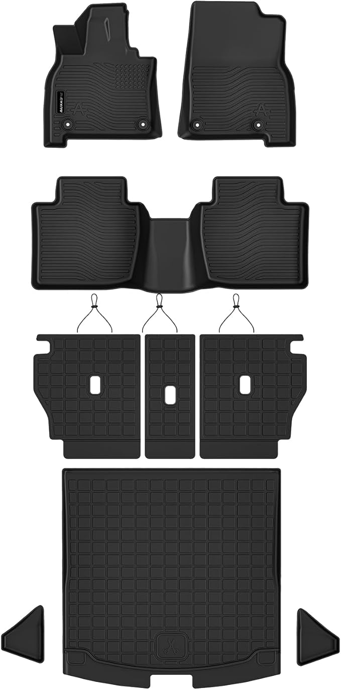 Auxko All Weather Floor Mats Cargo Mat with Backrest Mat for Mazda CX5 2026 CX-5 All Season TPE Accessories Odorless Anti-Slip Floor Liners Trunk Tray with Back Seat Protector