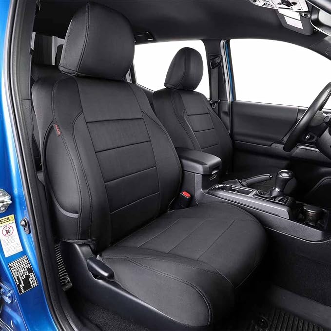 EKR Silverado Seat Covers Custom Fit for (Double Cab) 2019-2026 Chevrolet Silverado 1500/1500 Limited/HD 2500/3500, Rear Row W/No Armrest,Neoprene (Black)
