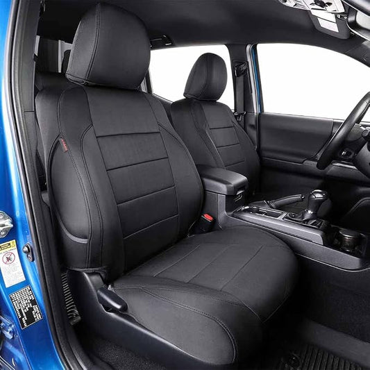 EKR Silverado Seat Covers Custom Fit for (Double Cab) 2019-2026 Chevrolet Silverado 1500/1500 Limited/HD 2500/3500, Rear Row W/No Armrest,Neoprene (Black)