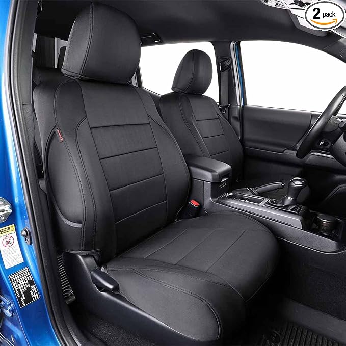 EKR Silverado Seat Covers Custom Fit for 2019 2020 2021 2022 2023 2024 2025 2026 Chevrolet Silverado 1500/ HD/LD RegularCab/DoubleCab/CrewCab 1st Row Only,Neoprene (Black)