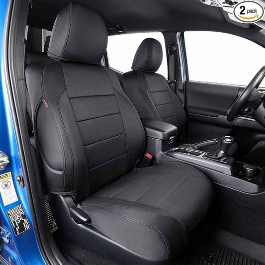EKR Silverado Seat Covers Custom Fit for 2019 2020 2021 2022 2023 2024 2025 2026 Chevrolet Silverado 1500/ HD/LD RegularCab/DoubleCab/CrewCab 1st Row Only,Neoprene (Black)