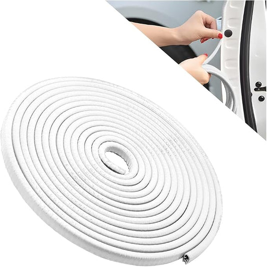 Fekey&JF Car Door Edge Guards, 16FT Car Edge Rubber Seal Trim Protector, No Glue Needed U Shape Car Door Guard Universal for Most Cars, Vehicles, SUVs (White/16FT)