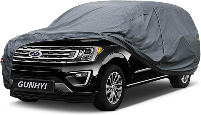 GUNHYI Premium Car Cover Custom Fit Ford Expedition, 16 Layers Heavy Duty Car Cover Waterproof All Weather with Zipper Door for Sun Rain Snow Dust Uv Protection