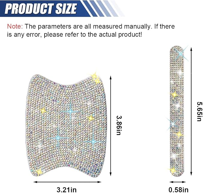 ZIMISI 10PCS Bling Car Door Handle Protector, Crystal Rhinestone Anti-Scratch Car Bowl Decoration Sticker Decal, Universal Auto Exterior Door Protective Covers Accessories for Women (Colorful)