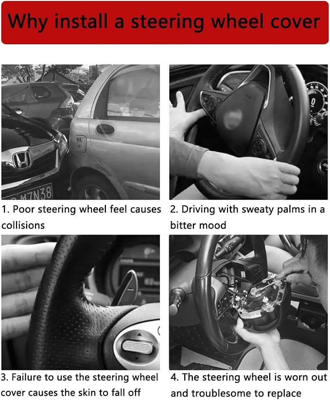 Bittwee Steering Wheel Cover, Car Silicone Steering Wheel Protector, Anti-Slip Soft Odorless Wheel Covers, Universal 14-15 Inch Steering Wheel, Automotive Interior Accessories (Dark Blue)