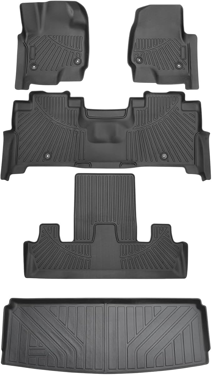 Cartist Floor Mats and Cargo Liner Fit for 2018-2024 Ford Expedition 7 Seats with 2nd Bucket Seats (Not for MAX Or L) All Weather Floor Mat Expedition Accessories Heavy Duty Carpet Protection
