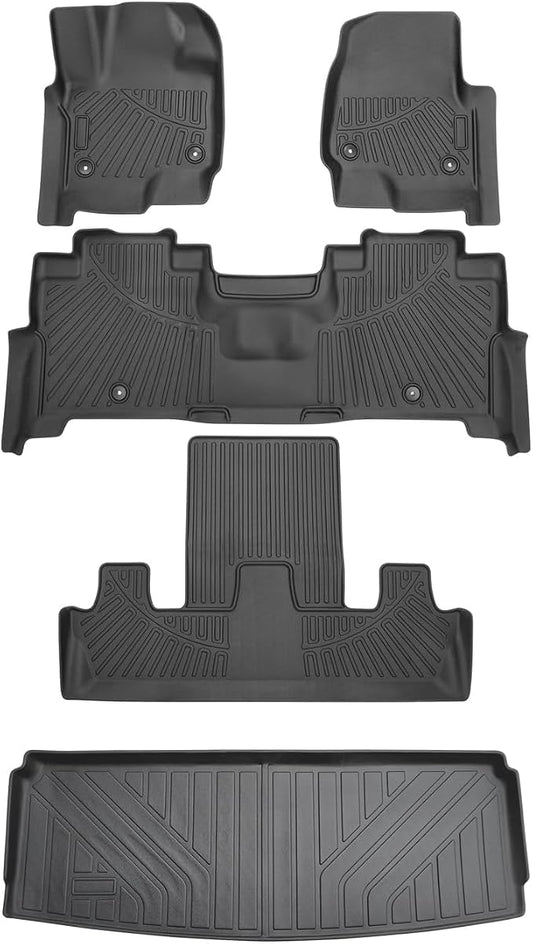 Cartist Floor Mats and Cargo Liner Fit for 2018-2024 Ford Expedition 7 Seats with 2nd Bucket Seats (Not for MAX Or L) All Weather Floor Mat Expedition Accessories Heavy Duty Carpet Protection