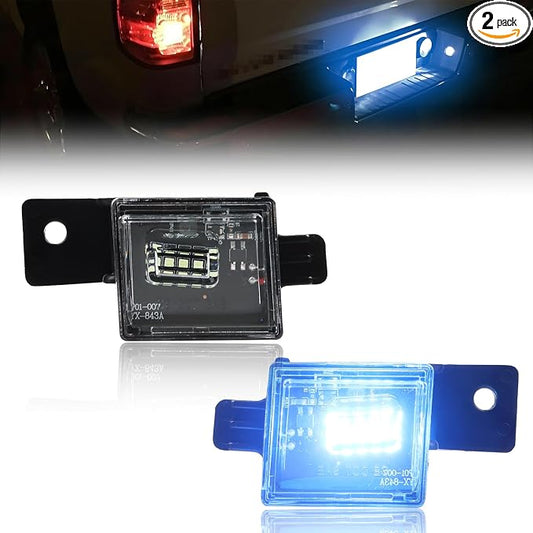 LED License Plate Lights Fit for 2014-2023 Chevy Silverado GMC Sierra 1500 2500HD 3500HD Pickup Truck, Led Rear Tag Lamp for 2015-2022 Colorado,2015-2022 GMC Canyon, 6000K Bule Light, 2 Pcs
