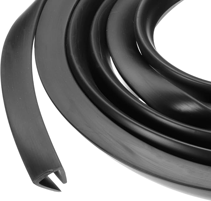 PATIKIL Rubber Edge Trim, 13.1ft x 15mm x 15mm U Channel Rubber Guard Seal Strip Protector Fit for 10mm Edge for Car Doors Hatches Sheet Metal Table Corners Steel Plates, Black