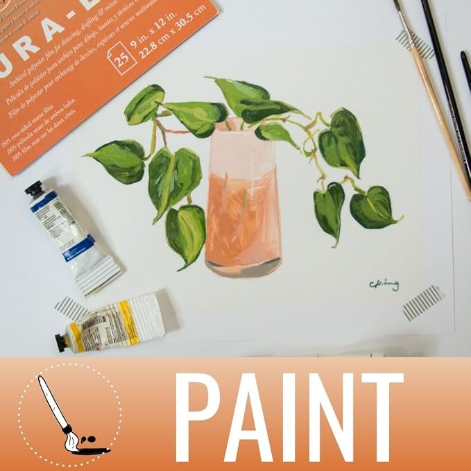 Grafix Dura-Lar 0.005" Film, Matte, Translucent 14"x17", Economical Alternative to Drafting Film, Mylar and Acetate, Translucent Drawing Surface for Lead, Ink, Charcoal and Paint, Pad of 25 Sheets