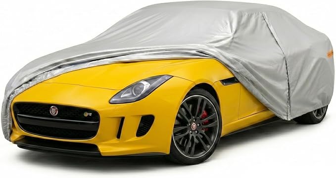 Sports Car Cover Waterproof All Weather, 6 Layer Coupe Cover Heavy Duty Universal Fit for Porsche 911/718 Cayman Boxster, Toyota Supra Celica, Corvette C4 C5 C6 C7, Dodge Viper, Jaguar F-Type