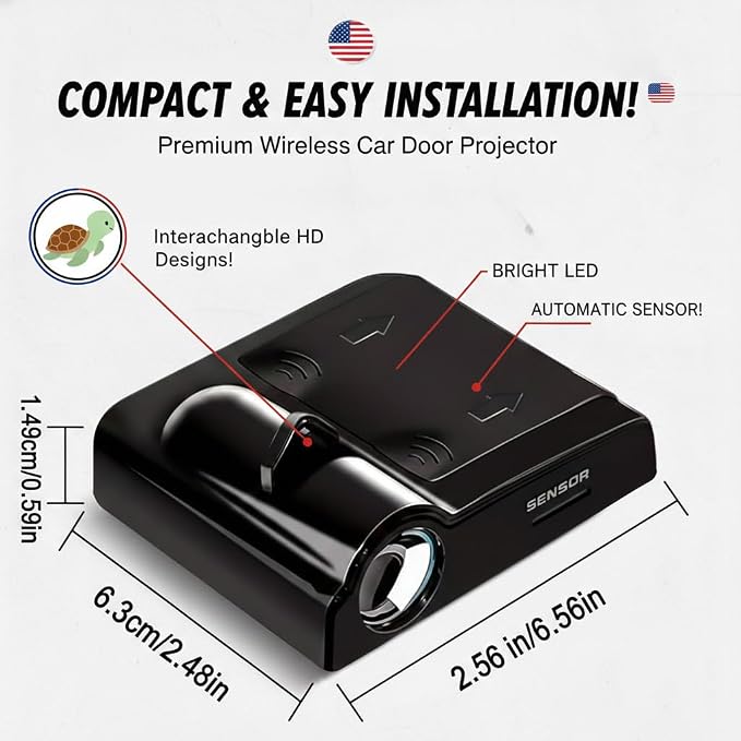 2PCS Goose Car Door Lights Projector,Wireless LED Welcome Puddle Lights,Magnetic Logo Projector Door Light Decor Car Accessories Goose Gifts for Women Men,Suitable for All Vehicles Motorcycle