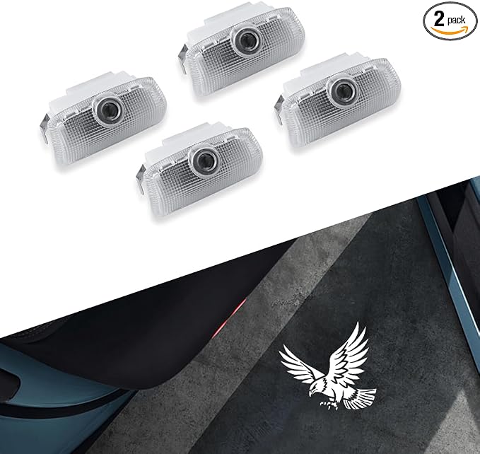 LED Door Projector Lights Fit for Infiniti Q50 Q60 Q70 QX50 QX60 QX70 QX80 G25 G37 EX FX M Series, HD Glass Lens Welcome Courtesy Puddle Lamps, Fade-Resistant Plug and Play (Eagle Pattern, 4pcs)