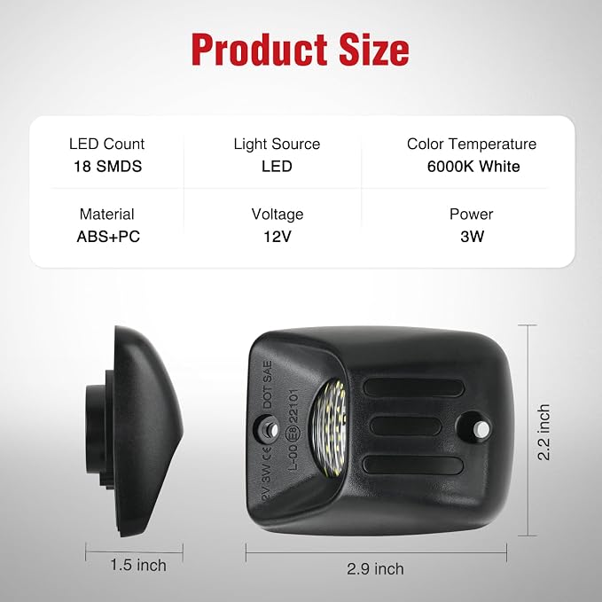 Nilight License Plate Lights Compatible with 1995 1996 1997 1998 1999 2000 2001 2002 2003 2004 Toyota Tacoma Red OLED Neon Tube 6000K White 2PCS Pack