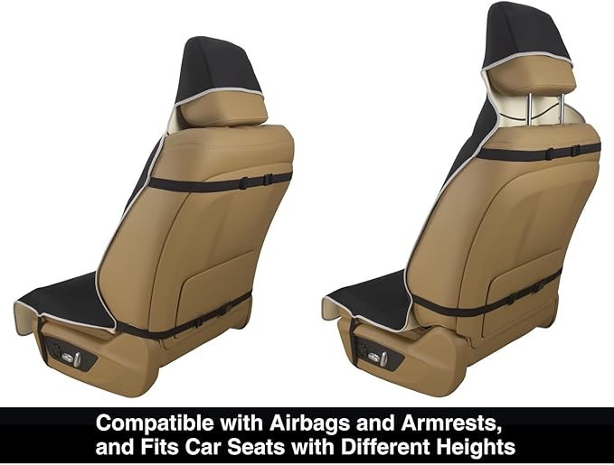 VSHIELD Waterproof Neoprene Car Seat Cover, Sweatproof Non-Slip Seat Protector, Universal Fit for Front Bucket or Rear Bench Seat of Cars, SUVs, Vans, Trucks, Compatible with Airbags and Armrests