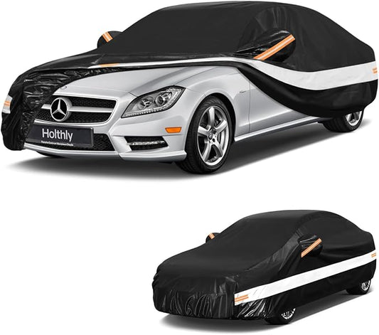 10 Layers Sedan Car Cover Custom Fit Mercedes-Benz CLS CLS500 CLS550 CLS450 CLS55 CLS63, AMG,Waterproof All Weather for Automobiles, Outdoor Full Cover Sun Rain Protection with Cotton.Black