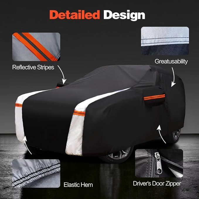 Large SUV Car Cover for BMW X7 2018-2026 100% Waterproof All Weather, Heavy Duty Outdoor Full Exterior Covers Rain Sun Wind UV Protection.