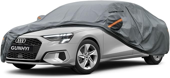 GUNHYI Premium Car Cover Custom Fit Audi A3/S3 Sedan, 16 Layers Heavy Duty Car Cover Waterproof All Weather with Zipper Door for Sun Rain Snow Dust Uv Protection