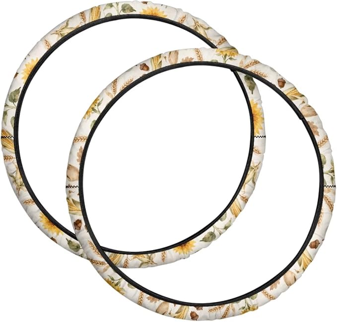 Wheelchair Tire Cover 24" Tire Cover for Wheelchairs, Fall Decor | Pumpkin Sunflower, Wheel Chair Tyre Decor Accessories, Tire Protective Cover to Protect Floors Carpets