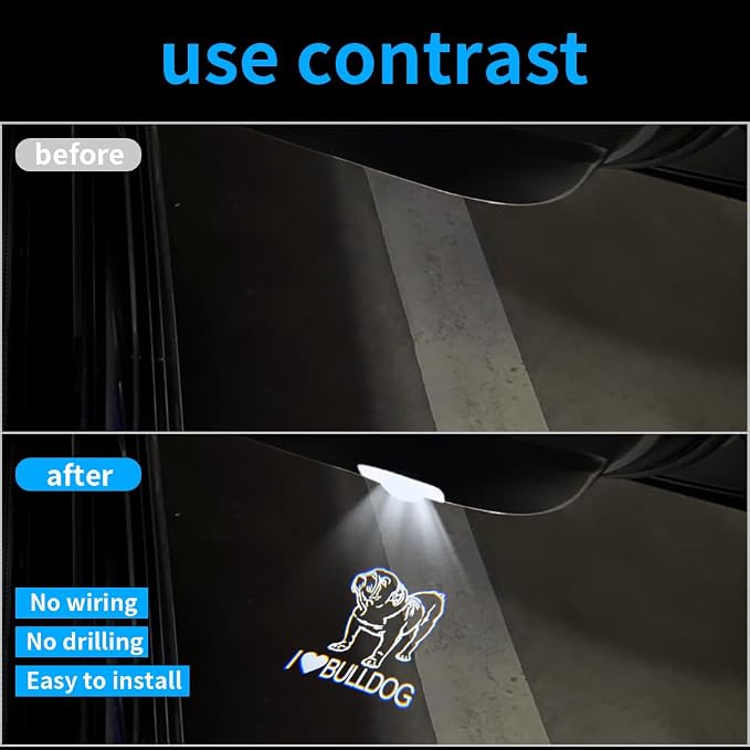 2 pcs LED Car Door Logo Lights Courtesy Projector Laser Puddle lamp Ghost Shadow Light Accessories Compatible with r55/r56/r57/r58/r59/r60/r51/f54/f56/f55/f60 (08)