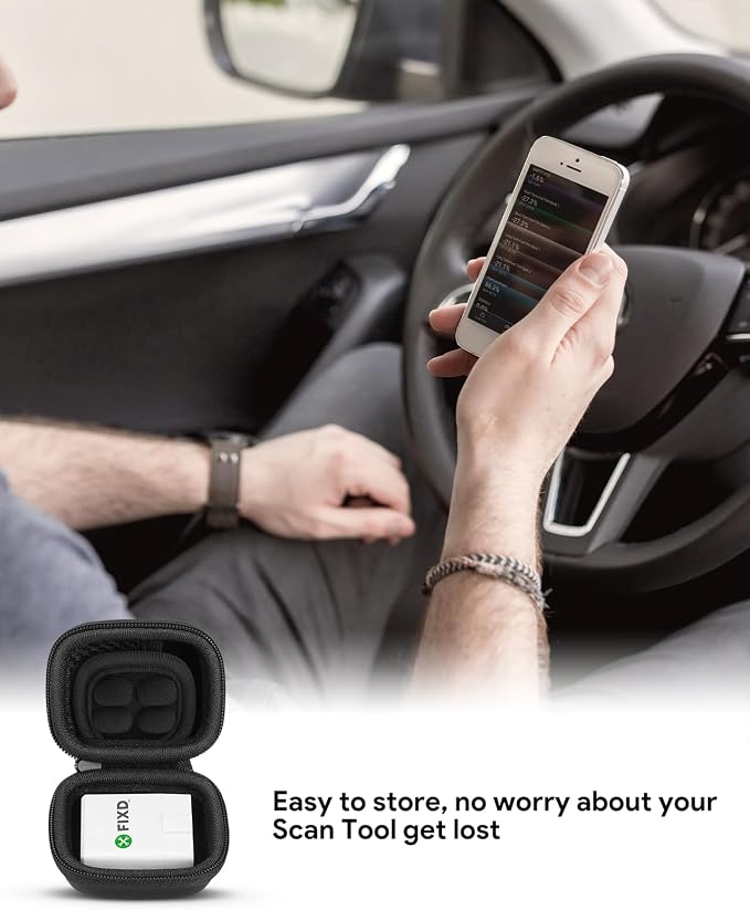 Case for FIXD Car Diagnostic Tool, Bluetooth OBD2 Scanner Diagnostic Tool | Mini Compact Portable Storage Bag, Shockproof Waterproof, Only Case