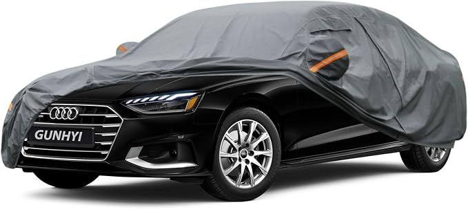 GUNHYI Premium Car Cover Custom Fit Audi A4/S4 Sedan, 16 Layers Heavy Duty Car Cover Waterproof All Weather with Zipper Door for Sun Rain Snow Dust Uv Protection