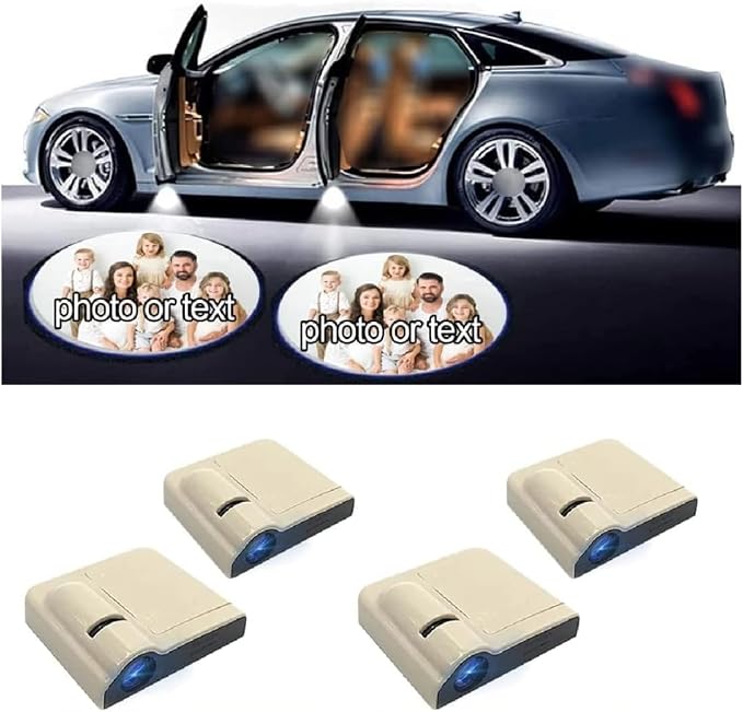 Custom Car LED Door Light Logo Projector Automobile Brand Logo Car Door Lights LED Ghost Shadow Light Projector for car Brand Series Compatible (White, 2)