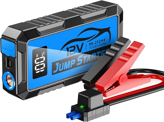 8000A Car Jump Starter, 12V Jump Starter Battery Pack (All Gas,up to 10.0L Diesel Engine) Jumper Cables Portable Lithium Jump Box, USB Output and LED Light