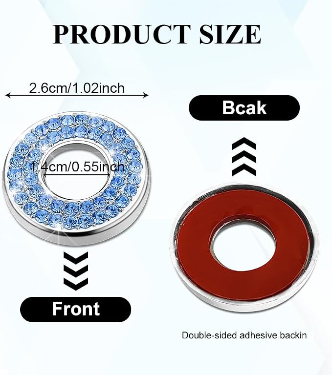 4PCS Bling Car Inner Door Lock Covers, Bling Car Accessories, Crystal Auto Decals for Women Girls, Sparkly Rhinestones Auto Door Bolt Decorations Compatible with B-e-n-z A/B/C/D/E Class