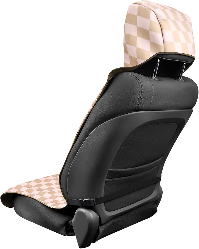 3tyto Universal Car Seat Covers, Waterproof Neoprene Seat Covers - Waterproof & Sweatproof, Machine Washable, Non-Slip Seat Protector for Car, Truck, SUV, Van (Checkered, 1 Pack)