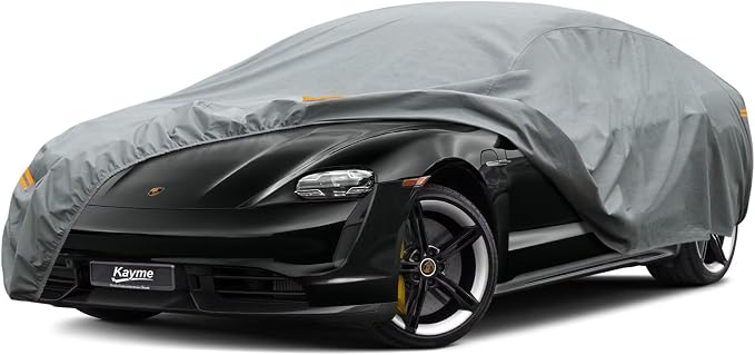 Kayme Heavy Duty Car Cover Custom Fit Porsche Taycan Waterproof All Weather for Automobiles, Full Exterior Covers Sun Rain UV Protection.（Deliver About 3-10 Days）