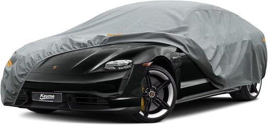Kayme Heavy Duty Car Cover Custom Fit Porsche Taycan Waterproof All Weather for Automobiles, Full Exterior Covers Sun Rain UV Protection.（Deliver About 3-10 Days）