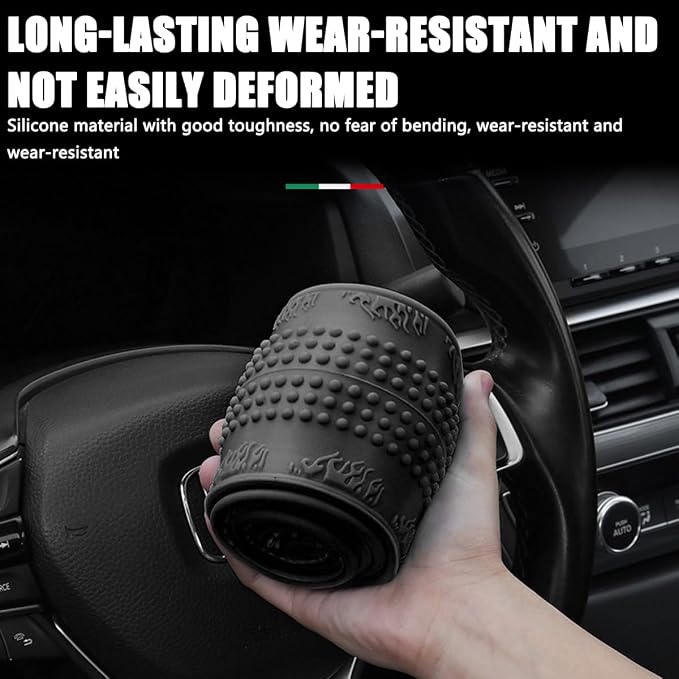 Bittwee Steering Wheel Cover, Car Silicone Steering Wheel Protector, Anti-Slip Soft Odorless Wheel Covers, Universal 14-15 Inch Steering Wheel, Automotive Interior Accessories (Black)
