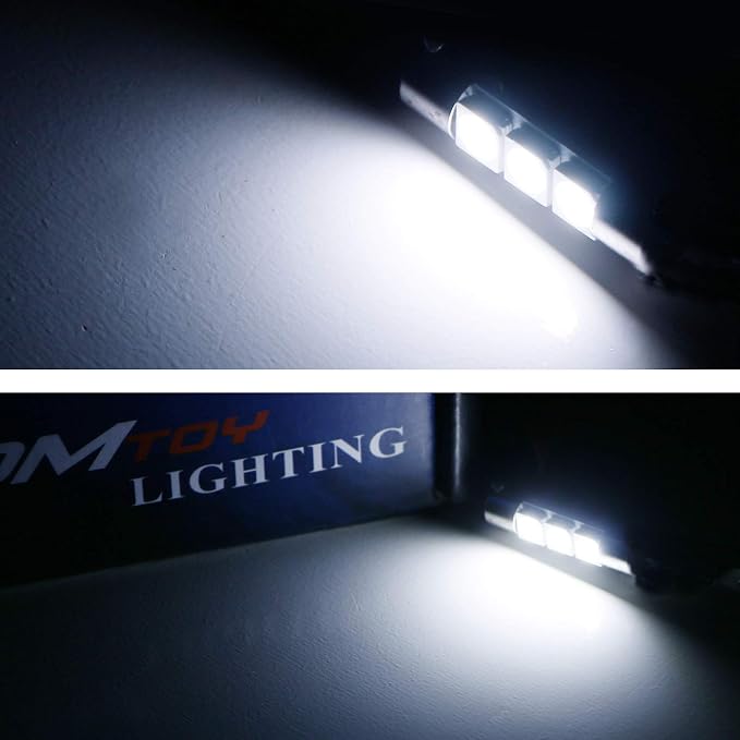 iJDMTOY 3-SMD 29mm 6614F Replacement Bulbs For Car Sun Visor Vanity Mirror Lights, Xenon White